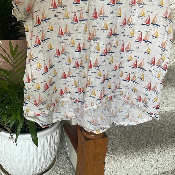 Cynthia Rowley Linen Novelty Sail Boat Tunic Top - Picture 3 of 8